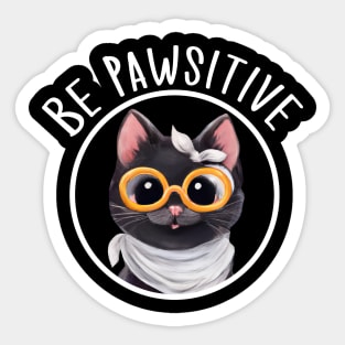 Stay Pawsitive Shirt, Be Pawsitive Shirt, Cat Positivity Shirt, Sarcastic Cat Shirt, cute paw t-shirt, Pawsitive Catitude, Funny Cat Lady Gift, Cat Mom Shirt Gift, Nerd Cat Shirt, Funny Nerdy Cat, Cute Nerd Cat Shirt, Cute Nerd Shirt, Cat Owner Gift Tee Sticker